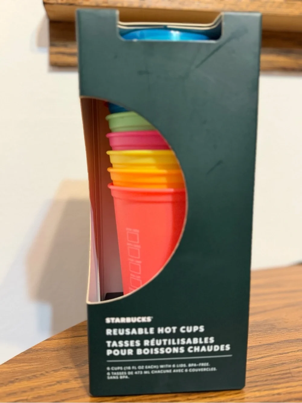 Starbucks 2022 Colorful Summer Reusable Hot Cups 6-Piece 16oz